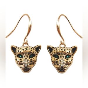 NEW 18k Yellow Gold Plated Cheetah Leopard Head